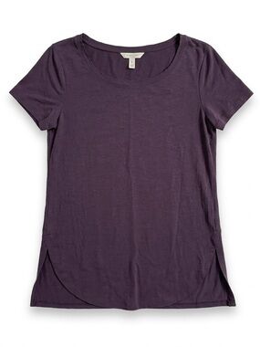 Halogen Purple Plum Scoop Neck Tunic XS Short Sleeve Lightweight